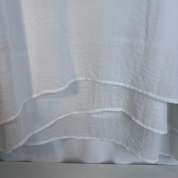 Apt 9 Satiny Flowy Blouse White Size XL Neutral Basic Minimalist Office Work - Picture 4 of 10